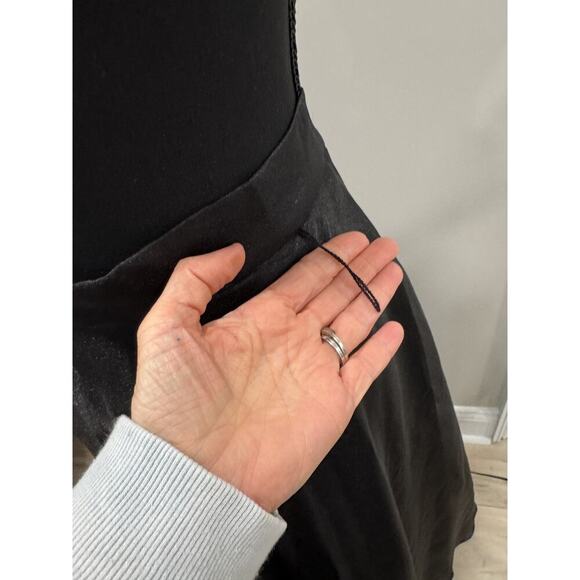 Vintage Whimsigoth Maxi Skirt Sheer Black Organza Lined Goth Evening Sheen Sz 14 - Picture 2 of 11